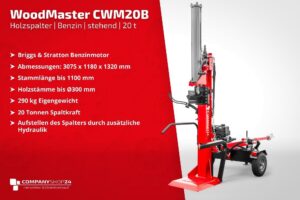 Fendeur de bois WoodMaster CWM20B - 20 t, Essence, Briggs & Stratton - Image 3