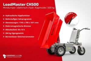 Mini-dumper LoadMaster CH500 - 500 kg électrique hydraulique - Image 3