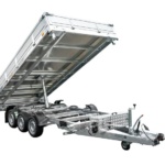 REMORQUE BENNE HYDRAULIQUE 3 ESSIEUX 400×200 UNITRAILER TASKER 400/3C 3500 KG